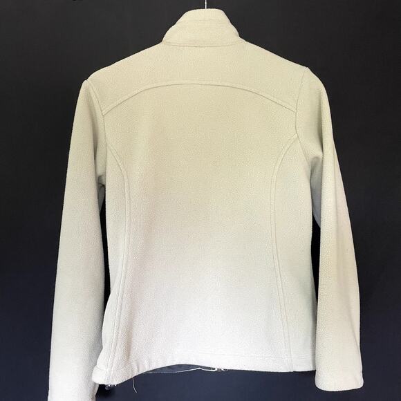 REI cream full zip fleece sweater jacket FLAWS women's size XS with pockets - Picture 7 of 7